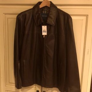 Cole Haan Chocolate Brown Leather Jacet